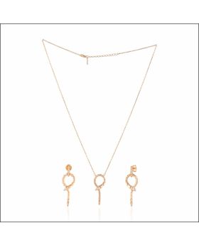 Crescent Moon Silver Chain Set