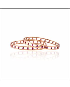 Enchanting Gleam Rose Gold Bangles