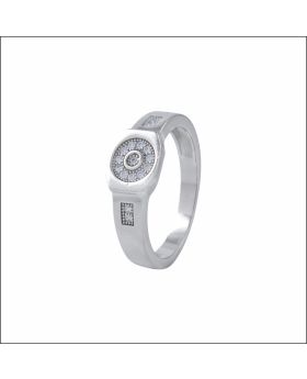 Bold Crest Silver Ring