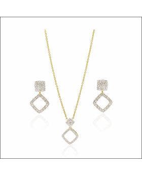 Encrusted Elegance Diamond Pendant Set