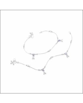 Traditional Sparkle Silver Payal 