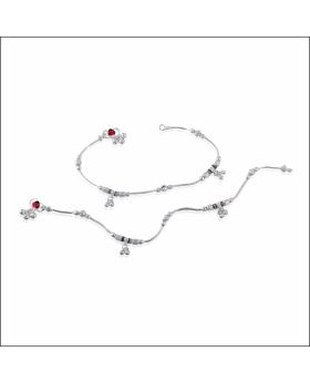 Traditional Glow Silver Payal