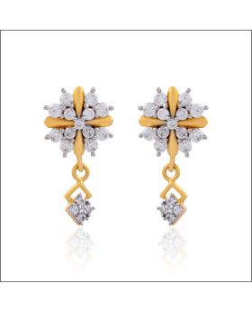 Luminous Floral Cluster Gold Drop Earrings