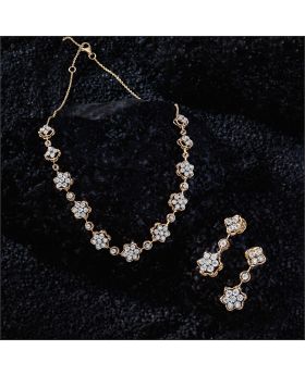 Graceful Blossom Diamond Necklace Set