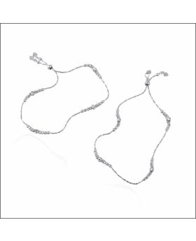 Graceful Sparkle Adjustable Silver Anklet