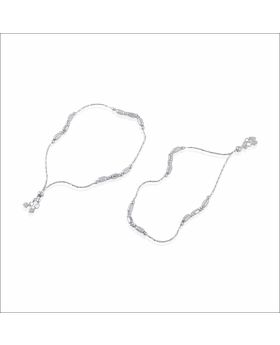 Lustrous Elegance Adjustable Silver Anklet