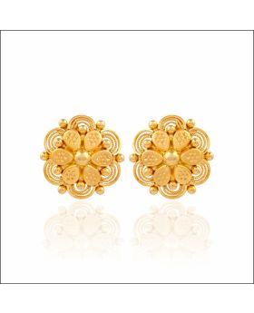 Elegant Filigree Flower Gold Earrings