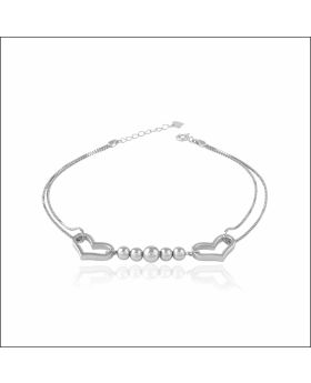 Delicate Heart design Silver Anklet