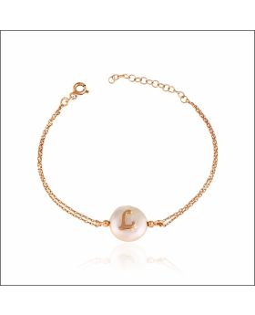 Refined Elegance Alphabet L Silver Bracelet