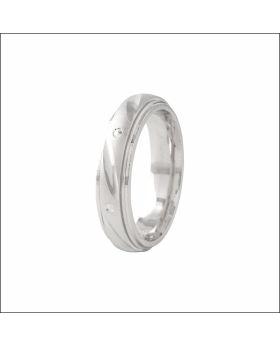 Contemporary Edge Silver Band