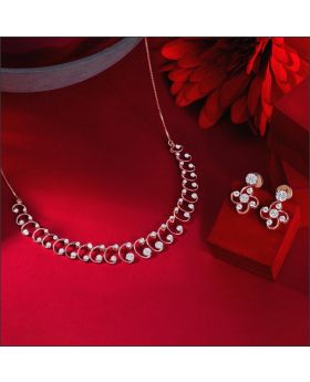 Modern Swirl Diamond Necklace Set