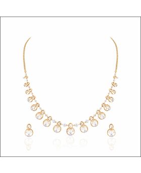 Aisshpra Diamond Short Necklace Set in 14 Kt Comes with a pair of Matching Earrings