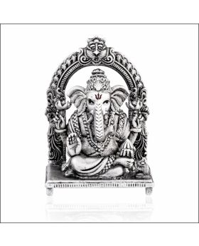 Aisshpra 92.5 Purity Antique Style Lord Ganesha Silver Religious Idol Devotional Items