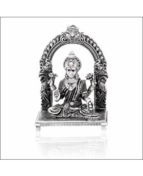 Aisshpra 92.5 Purity Antique Style Kamal Lakshmi Silver Idol or Murti Devotional Items