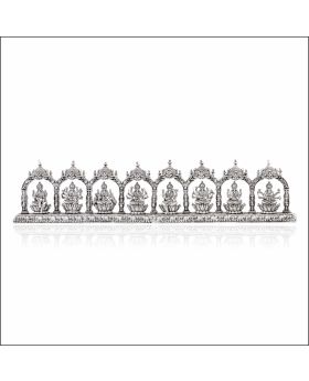 Aisshpra 92.5 Purity Antique Style Goddess Ashtalakshmi Silver Idol Set 
