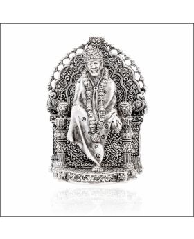 Aisshpra 92.5 Purity Lord Sai Baba Silver Idol Antique Style Devotional Items