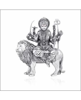 Aisshpra 92.5 Purity Maa Durga Silver Murti or Idol Antique Style Devotional Items
