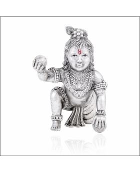 Aisshpra 92.5 Purity Bal Gopal Silver Murti or Idol Antique Style Devotional Items