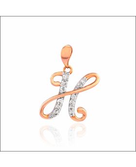 Aisshpra Alphabet "H" Gold Locket in 14 Kt Initial Letter Pendant Jewellery