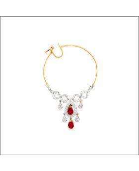 Aisshpra Elegant Diamond Nath in 14 Kt Traditional Wear Jewellery for Women