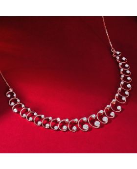 Modern Swirl Diamond Necklace