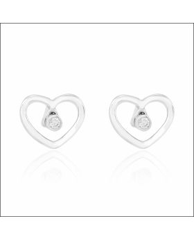 Aisshpra Pt 95 Platinum Earrings for Women Heart-shaped Design Jewellery