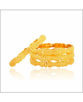 Aisshpra Gold Bangles in 18 Kt Turkish Jaali Design Jewellery for Women