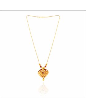 Aisshpra Gold Necklace in 18 Kt Classical Geru Design Traditional Wear Jewellery for Women