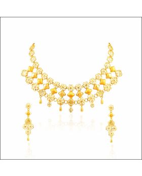 Aisshpra Turkish Style Gold Necklace in 22 Kt for Women Comes with a Set of Matching earrings