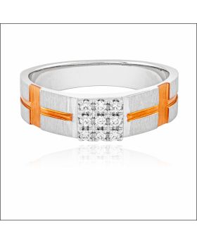 Aisshpra Pt 95 Square Platinum Diamond Band for Men Stylish Party-Wear Jewellery
