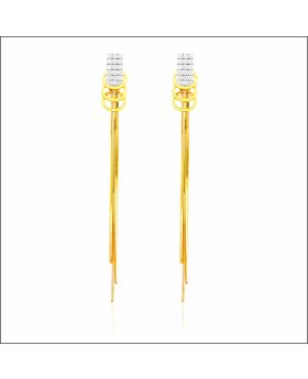 Aisshpra Signity Gold Drop Earrings in 18 Kt Splendid Party Wear Jewellery for Women