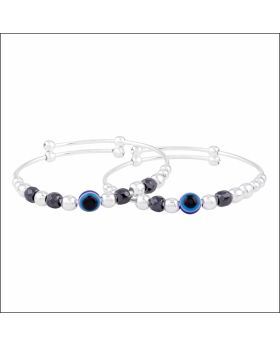 Aisshpra 92.5 Sterling Silver Set of 2 Nazariya Bracelet Silver Jewellery for Kids