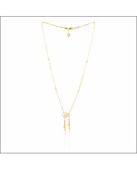 Aisshpra Signity Gold Pendant Set in 18 Kt Stylish Party Wear Jewellery for Women 
