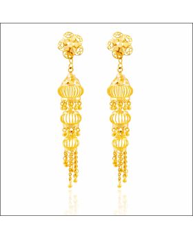 Aisshpra Gold Jhumka Earrings in 18 Kt for Women Traditional Wear Jewellery