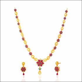 Floral Tales Gold Necklace Set