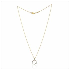 Floral Accent Circle Diamond Pendant Set