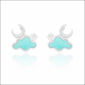 Gazing Stars Playful Clouds Sterling Silver Earrings