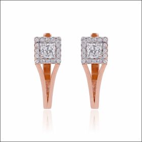 Square-Cut Rose Gold Earrings