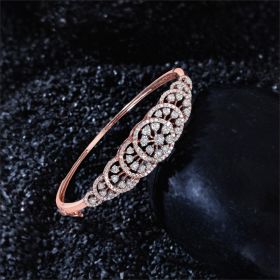 Intricate Filigree Rose Gold Diamond Bracelet
