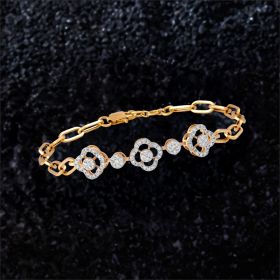Floral Fusion Link Diamond Bracelet