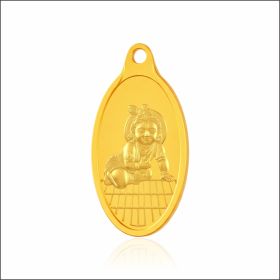 Aisshpra 999 Purity 1 Gram Laddu Gopal Gold Coin Pendant