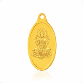 Aisshpra 999 Purity 1 Gram Goddess Lakshmi Gold Coin Pendant