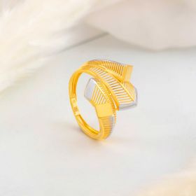Dual Tone Elegance Gold Ring