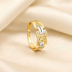 Geometric Fusion Gold Ring