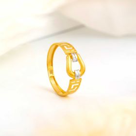 Dual Tone Link Gold Ring