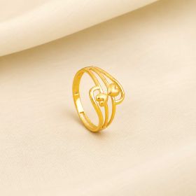 Dual Hearts Gold Ring