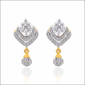Cushion-Cut Gold Drop Earrings