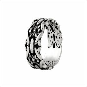 Midnight Glow Matte Silver Band