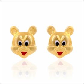 Playful Bear Gold Earrings