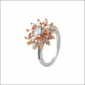 Nature Inspired Two-Tone Silver Ring
